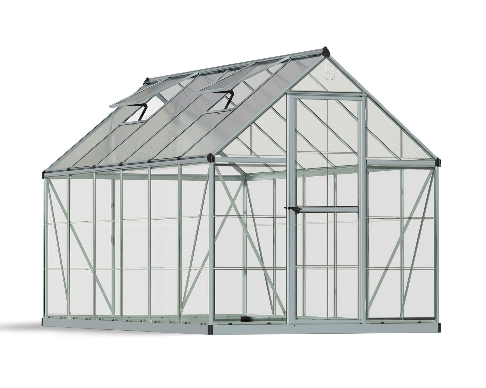 Gartenhäuser & Gewächshäuser: Gewächshaus Hybrid 2 x 3.7 silber – Neu und originalverpackt aus Erlinsbach von Home-World