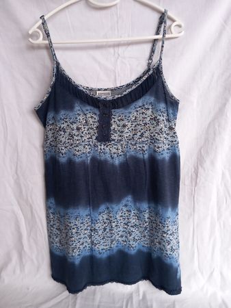Robe / Tunique à bretelles bleue à fleurs