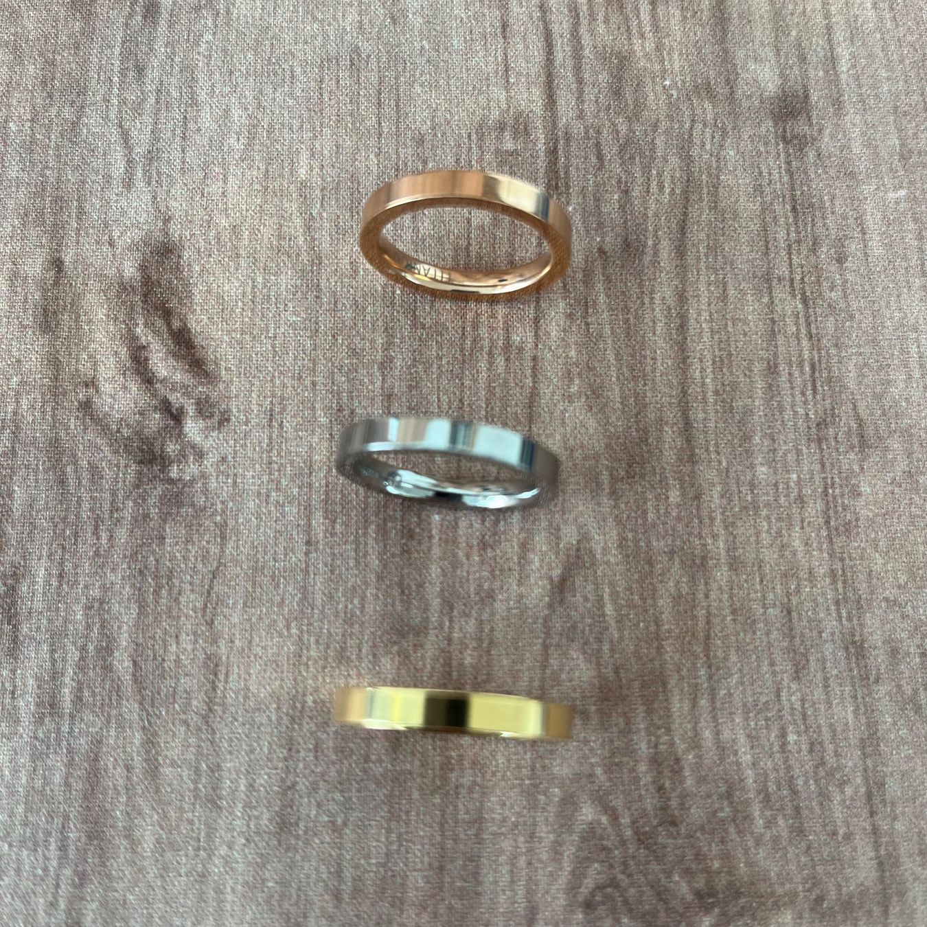 Ringe: 3 Titanringe im günstigen Set / Grösse 56 – Gebraucht aus Baar von Schreibseele