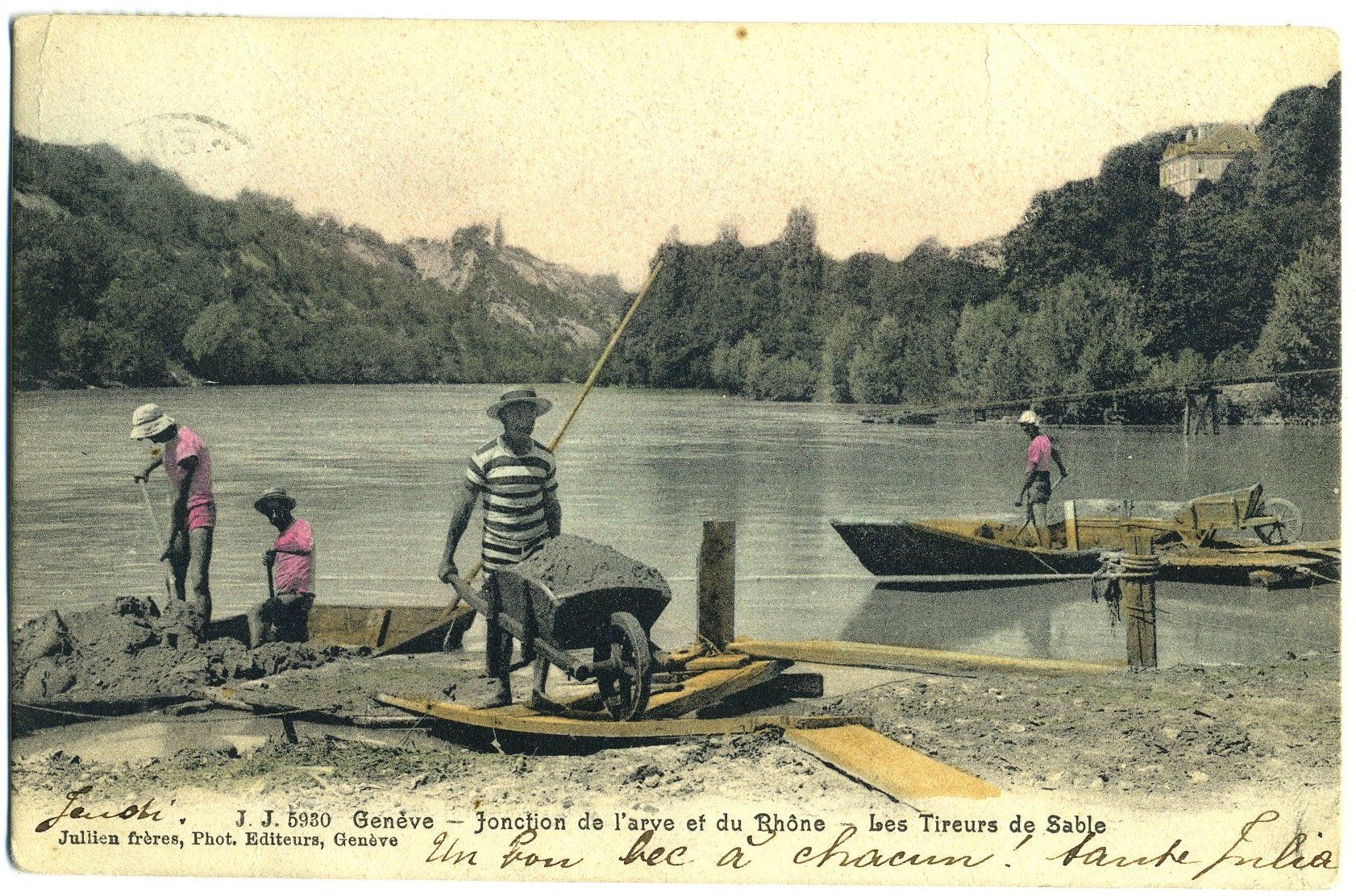 Cartoline postali: Genève. Jonction les tireurs de sable. 1912 – Usato da Versoix venduto da HELVETICA_1