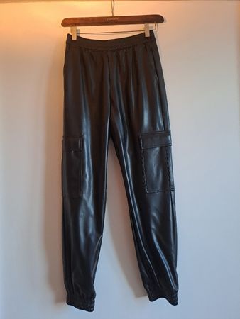 Marc Aurel Cargo Hose Kunstleder schwarz Grösse 34 neu