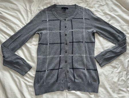 Tommy Hilfiger Strickjacke Grau Kariert, Gr. S, Top!