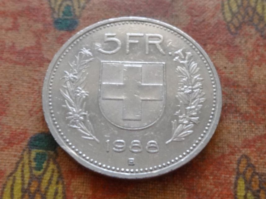Tutti le monete: 5 Fr. 1988 – Usato da Romanel-sur-Lausanne venduto da Swift13