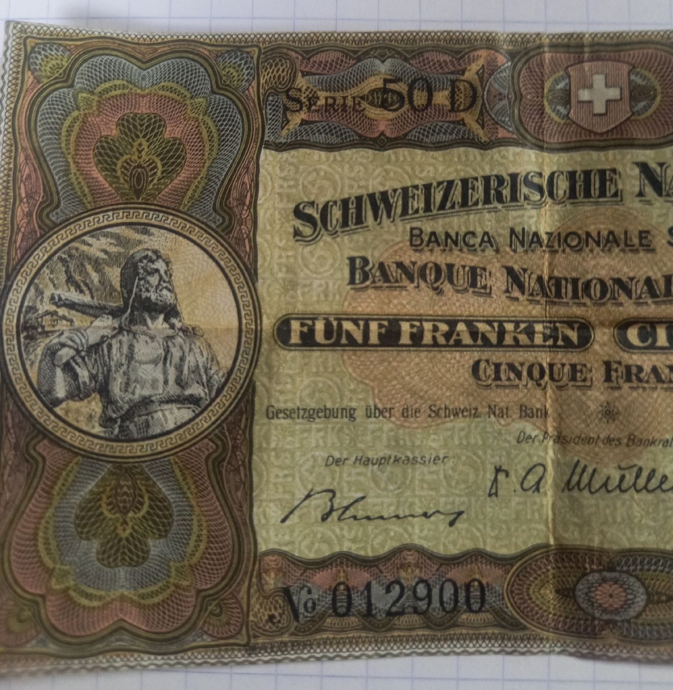 Banconote: Banconota 5 fr 1951 – Usato da Minusio venduto da epp_cty9 2