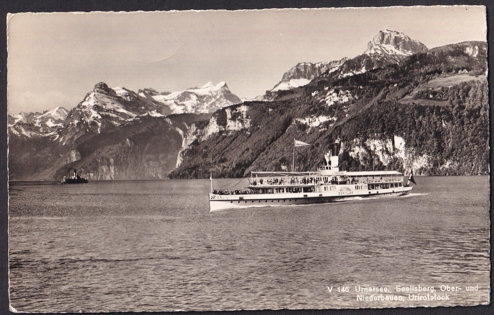 Cartoline postali: Seelisberg Urnersee mit Dampfschiff "Schiller" – Usato da Olten venduto da clotaldi