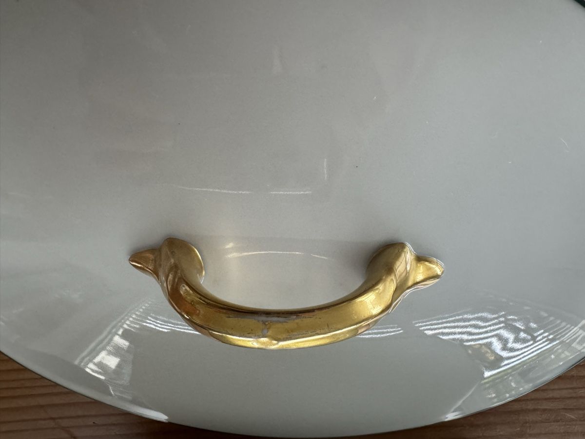 Schalen: Edle Servierschüssel /Terrine mit Deckel, Golddekor – Gebraucht aus Lanzenhäusern von Galaa 3