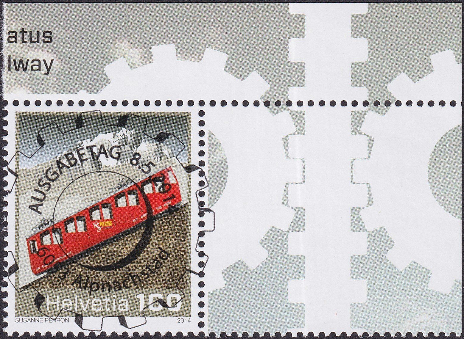 Tutti i francobolli: 2014, Nr.1508 "Zahnradbahn" mit Ersttags-Voll-Stempel +TABS – Usato da Sursee venduto da Luzernerraute
