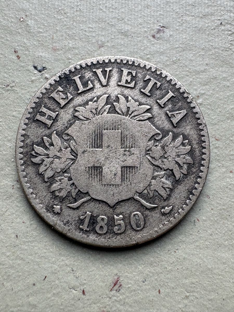 Tutti le monete: Schweiz 20 Rappen 1850 ab 1.- – Usato da Zürich venduto da mysilvercoin 1