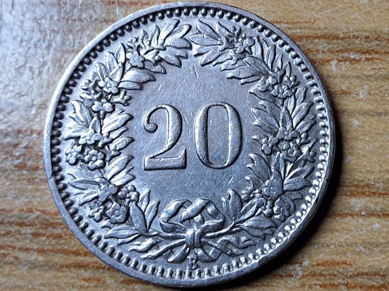 Tutti le monete: 20 Rappen 1927 - Selten! – Usato da Münchenstein venduto da purbach1 9