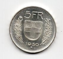 (710) Schweiz, 5 Franken, 1950, Tell, stgl