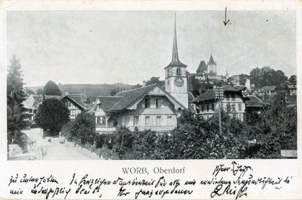 Ansichtskarten: Worb   BE   -  Oberdorf       um 1916 – Gebraucht aus Brig von Valcards54