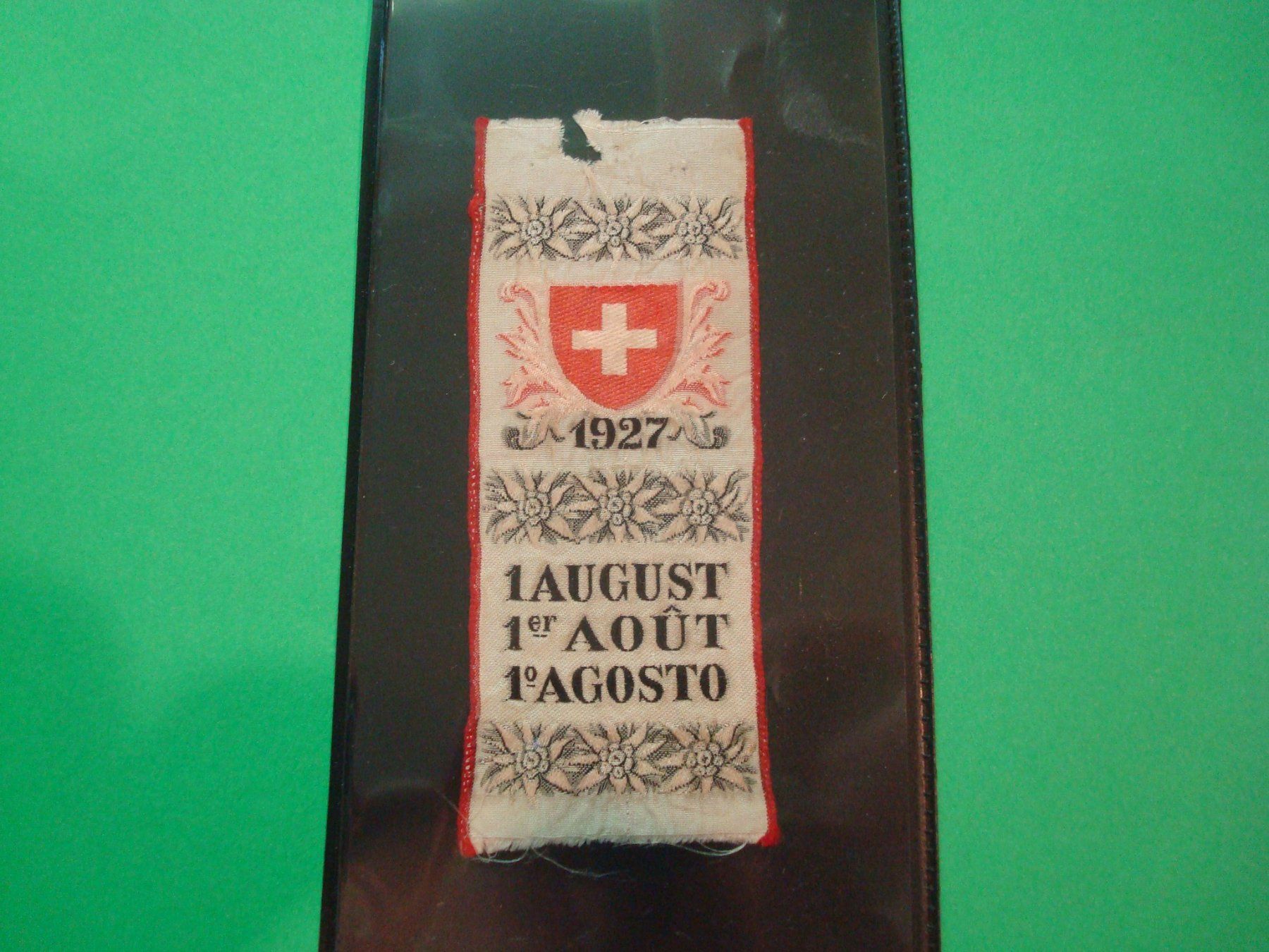 Placchette & Badge: Abzeichen 1. August 1927 – Usato da Riehen venduto da Baerewaegli