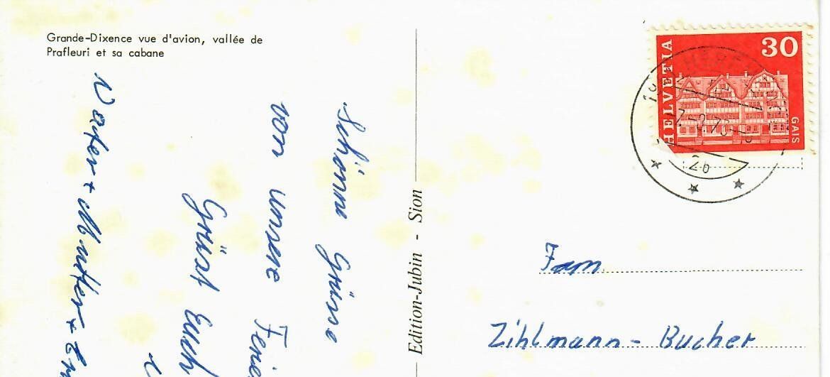 Ansichtskarten: Grande Dixence – Gebraucht aus Hochdorf von Ziegel-16 1