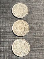 3x 5 Rappen  Münzen Schweiz