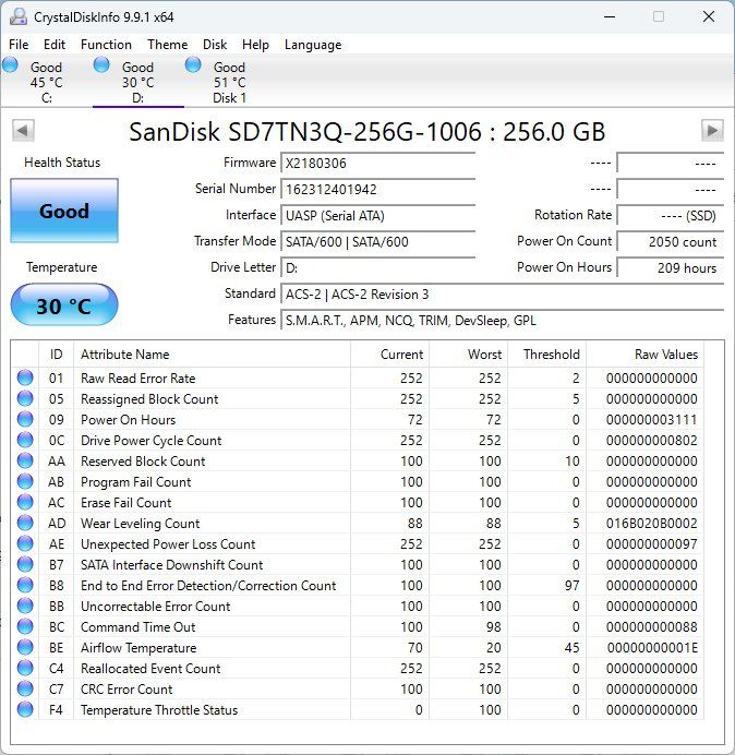 Sandisk Harddisks: Sandisk SSD 256GB M.2 SATA NGFF – Gebraucht aus Rebstein von sho_7yky 1