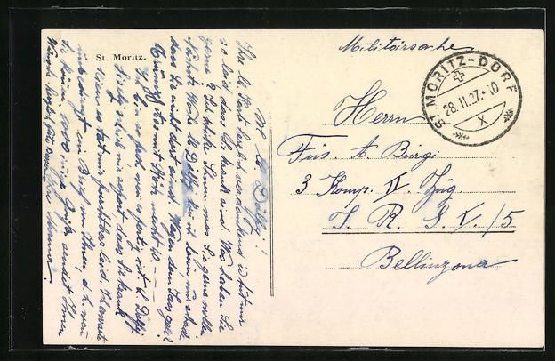 Cartoline postali: AK St. Moritz, Ortsansicht im Schnee – Usato da Berlin venduto da bartko-reher 1