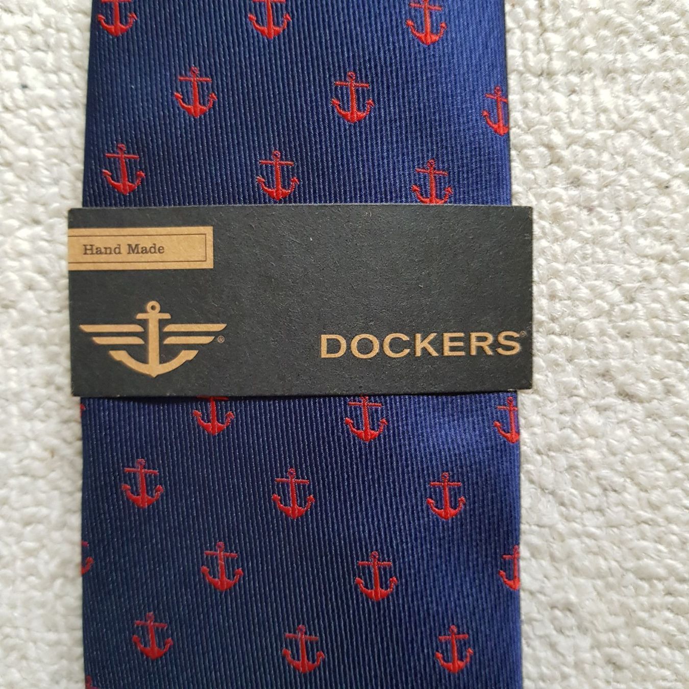Cravatte: Blaue Seiden Krawatte von Dockers – Nuovo e nell'imballaggio originale da Winterthur venduto da Mick77