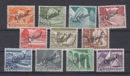Timbres officiel 65 - 75 oblitéré (140.--)