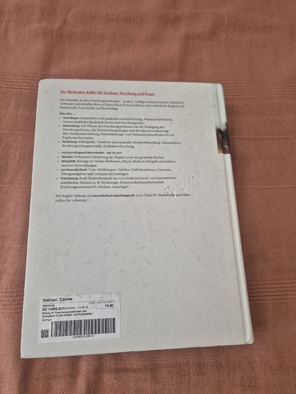Libri: Lehrbuch Forschungsmethoden und Evaluation – Usato da Wabern venduto da car_km6c 3
