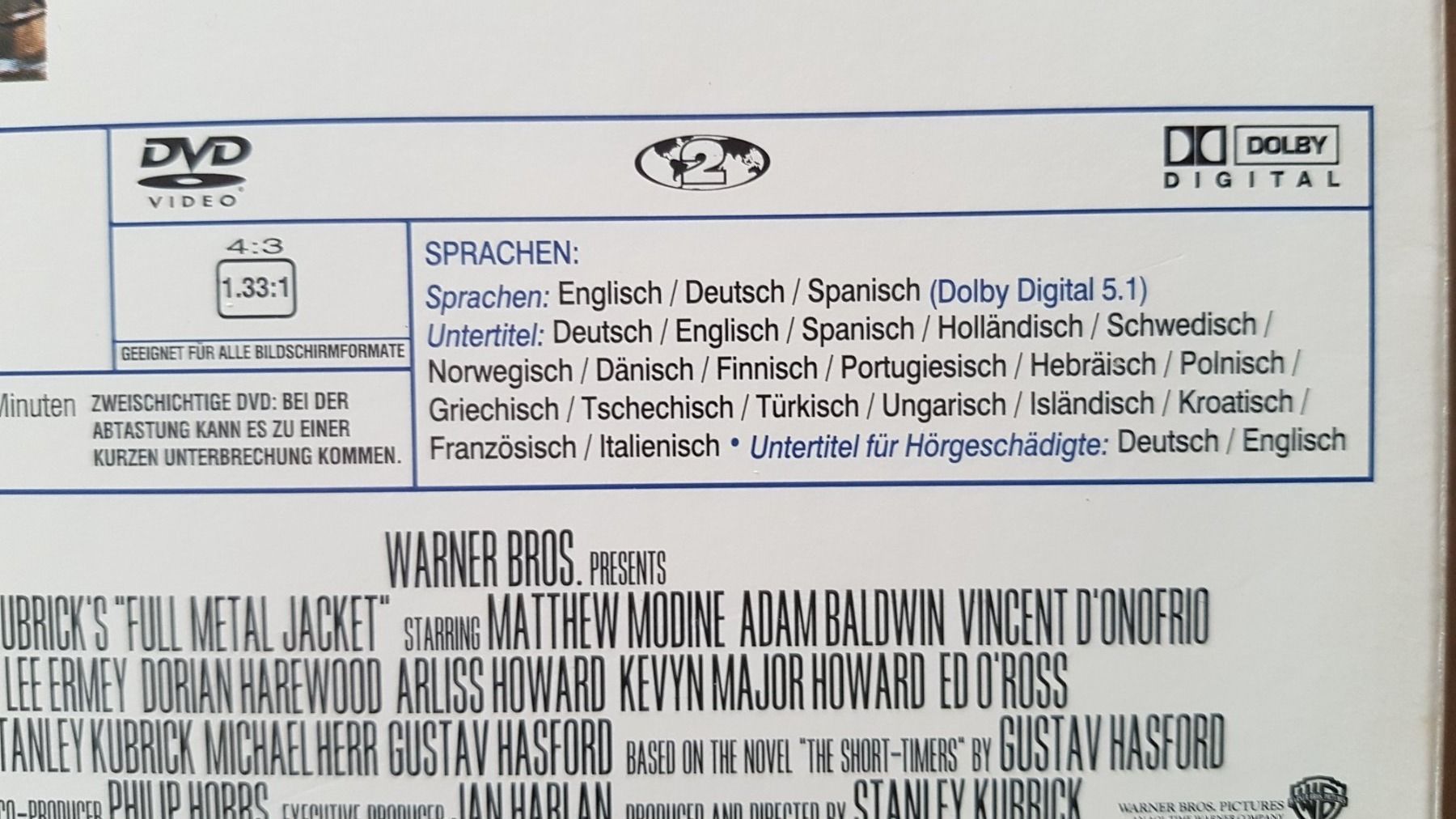 Tutti i DVDs: DVD Full Metal Jacket / Stanley Kubrick – Usato da Oetwil am See venduto da fineli2 1