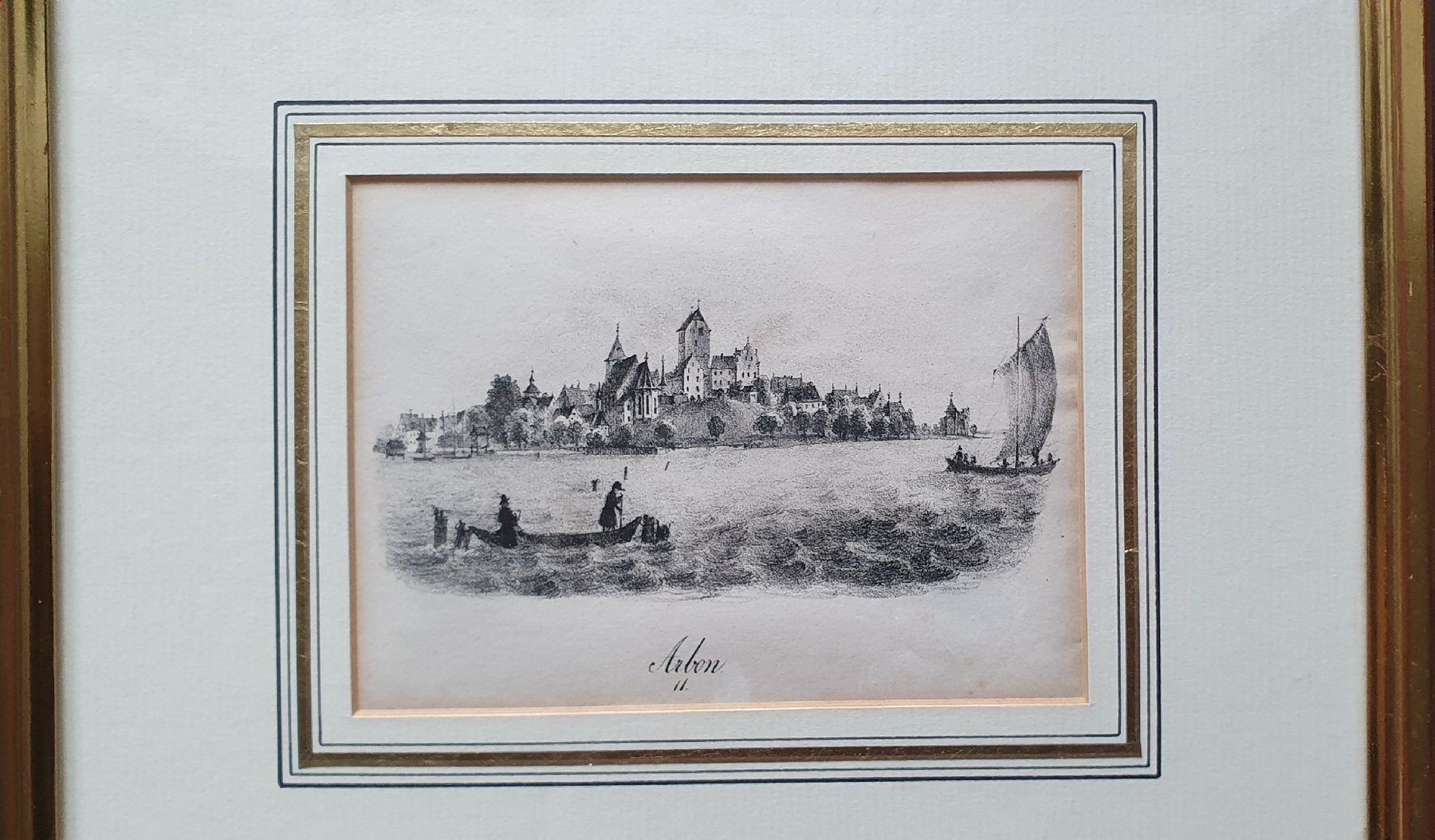 Grafica & Litografie: Bild - Lithographie von Arbon , im Goldrahmen – Usato da Kreuzlingen venduto da Rschweiz1 1