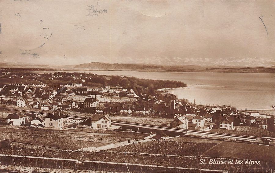 Cartoline postali: Saint-Blaise NE vers 1920-25 – Usato da Frauenfeld venduto da POML