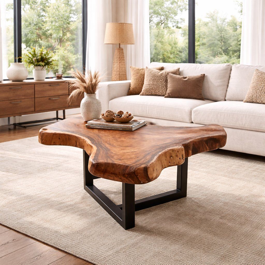 Tavoli: Baumstammtisch, Baumscheibe Couchtisch, Wohnzimmertisch Holz – Nuovo e nell'imballaggio originale da Schaffhausen venduto da buddhadeko