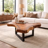 Baumstammtisch, Baumscheibe Couchtisch, Wohnzimmertisch Holz