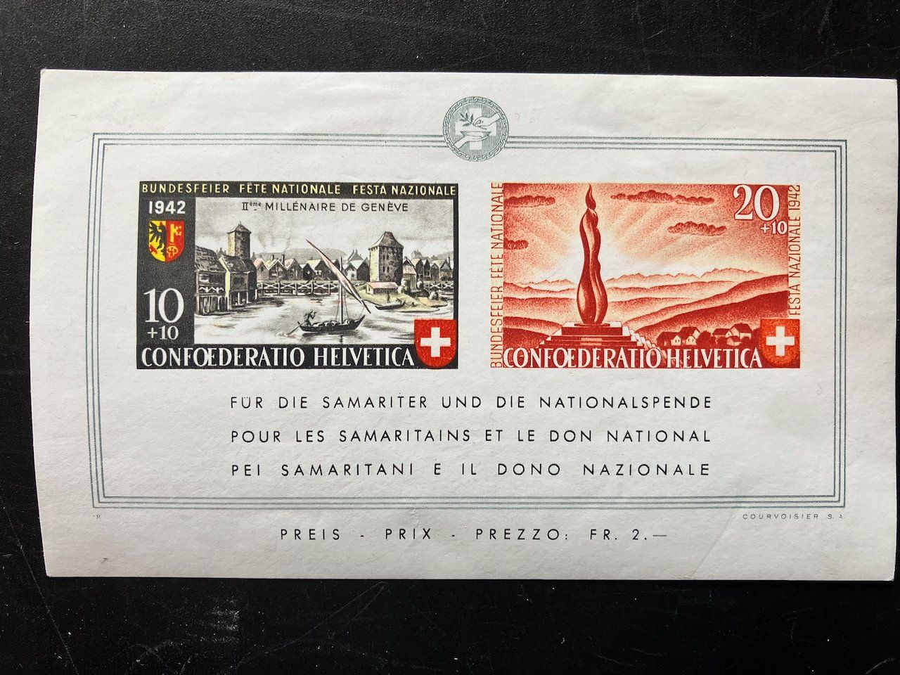 Tutti i francobolli: 1942 Bundesfeierblock II ungestempelt – Usato da Nesslau venduto da zueri6