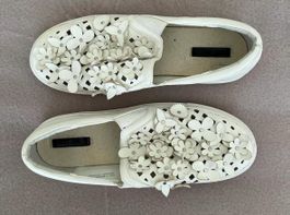 Ballerines d'été blanches en cuir, taille 39, neuves!