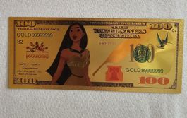 100 Dollar Gold Noten Disney Pocahontas SAMMLERSTÜCK