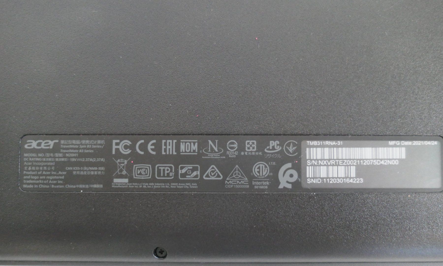 Acer Notebook: ACER TRAVELMATE SPIN B3 SERIES – Usato da Münchenstein venduto da VSPBL-Verkauf 6