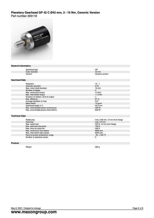 Maxon Motor EC-i 40 mit Planetengetriebe GP42C (15:1) (Gebraucht) in ...