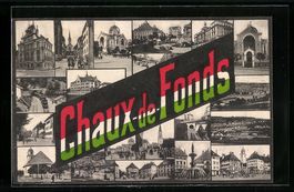 Chaux-de-Fonds, Kirche, Brunnen, Strasse