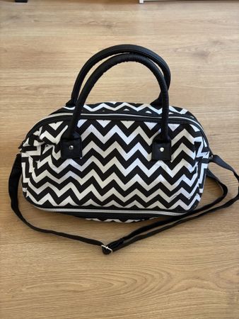 Tasche Stefano Collection Zickzack schwarz weiss neu