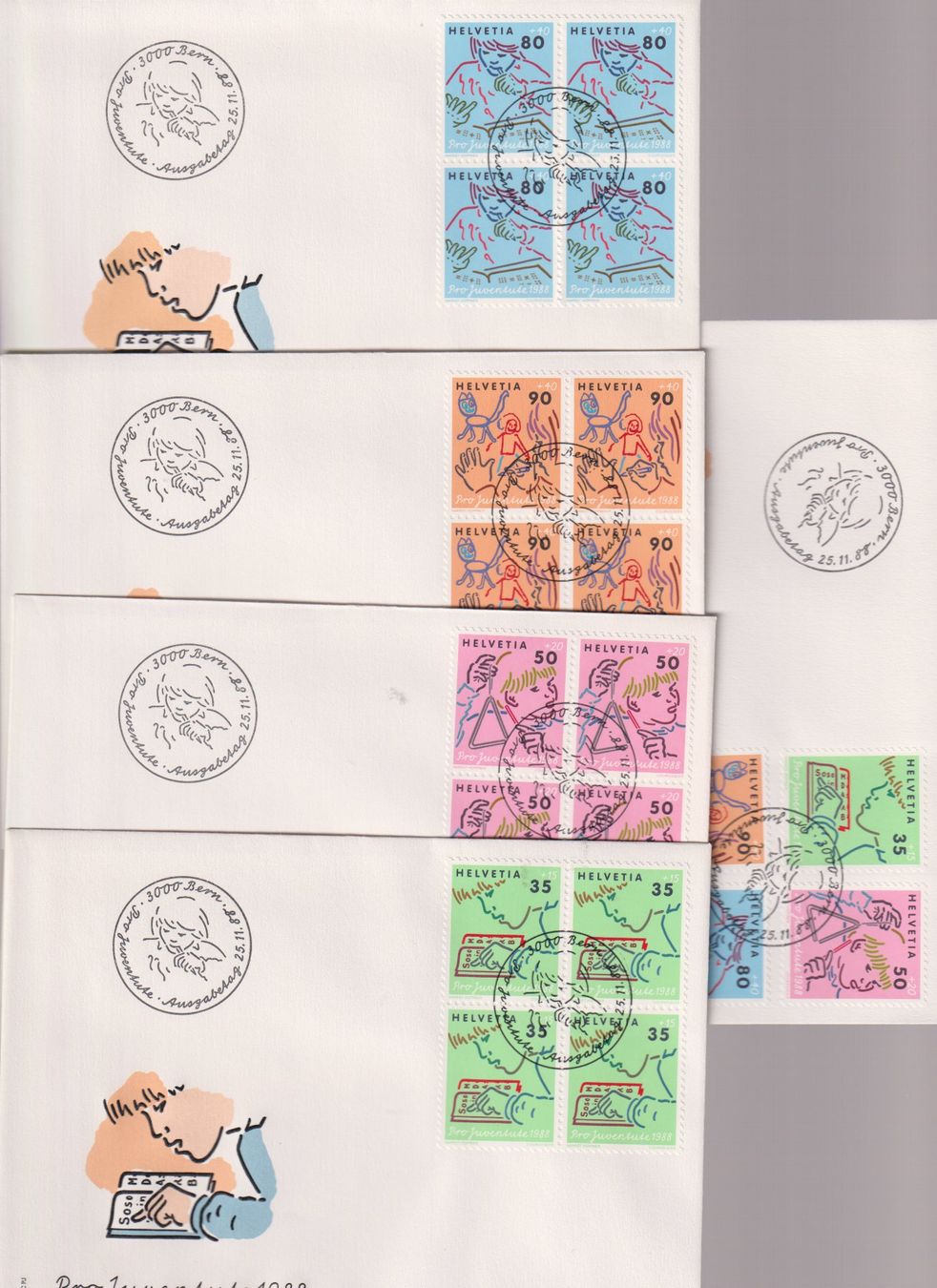 Tutti i francobolli: PJ-FDC-Serie 1988. Mit 4-er-Block's. – Nuovo (secondo la descrizione) da Koblenz venduto da Boerse6