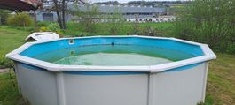 Pool Set mit Zubehör Occasion günstig abzugeben Stahlwand
