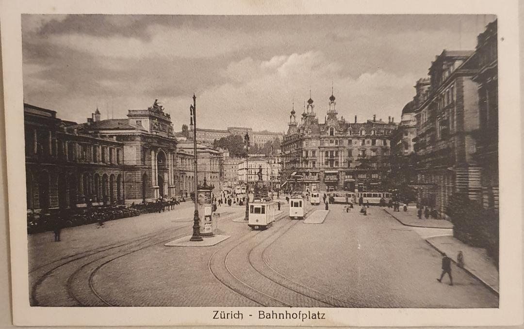 Cartoline postali: ZÜRICH  -  Tram  -  Bahnhofplatz – Usato da Delémont venduto da Domdom1