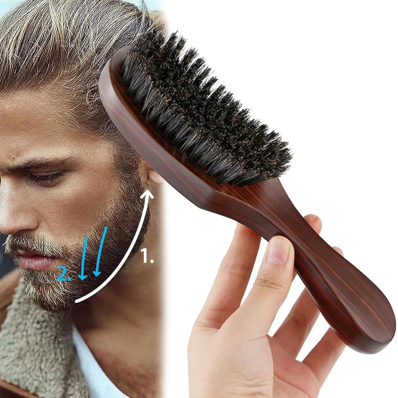 Altro per la cura dei capelli: Grosse 20cm Haar Bartbürste Männer Wildschweinborsten Buche – Nuovo e nell'imballaggio originale da Hundwil venduto da Mr.Wong 1