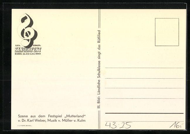 Cartes postales: Dr. Karl Weber: Basel, XXV. Eidgen. Sän – D'occasion à Berlin par bartko-reher 1