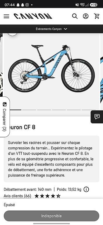 Vélos: Canyon neuron CF 8  – D'occasion à Vuadens par luc_l7p7
