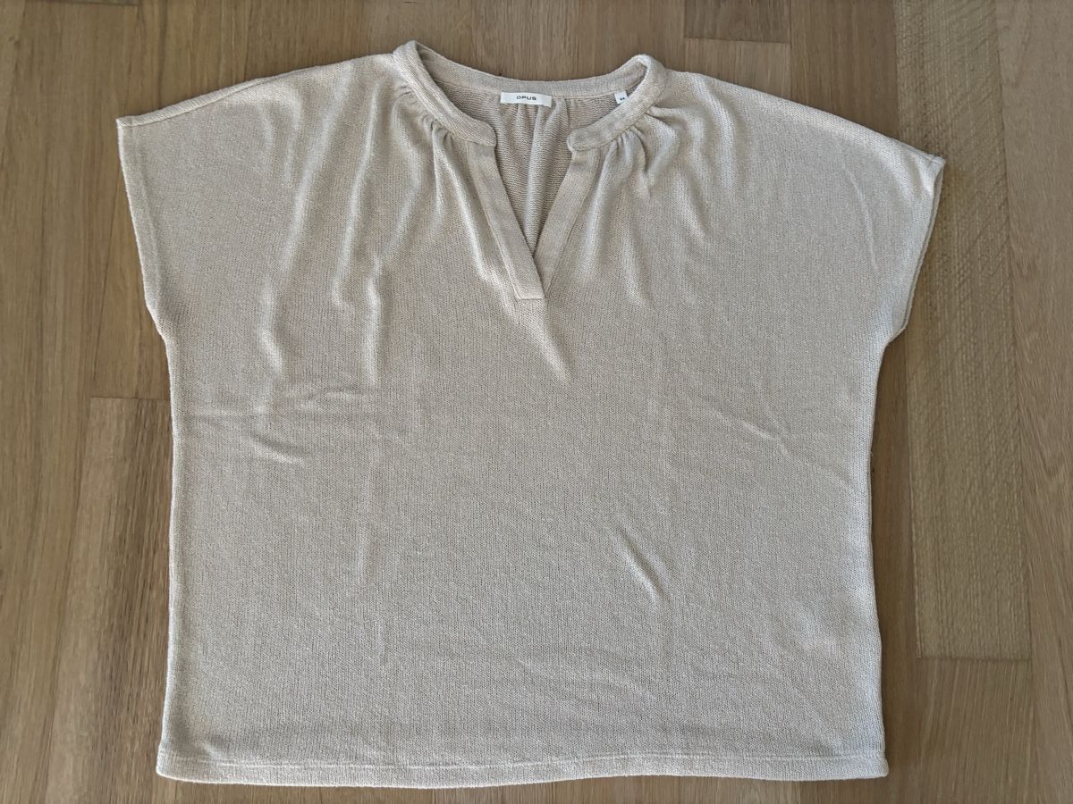 Opus Maglioni & Felpe: Strickpullover kurzarm beige Opus Gr. 44 – Usato da Gwatt (Thun) venduto da Bioethanol01