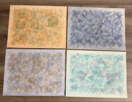 Original Aquarellmalerei, abstrakte Formen, Unikat!