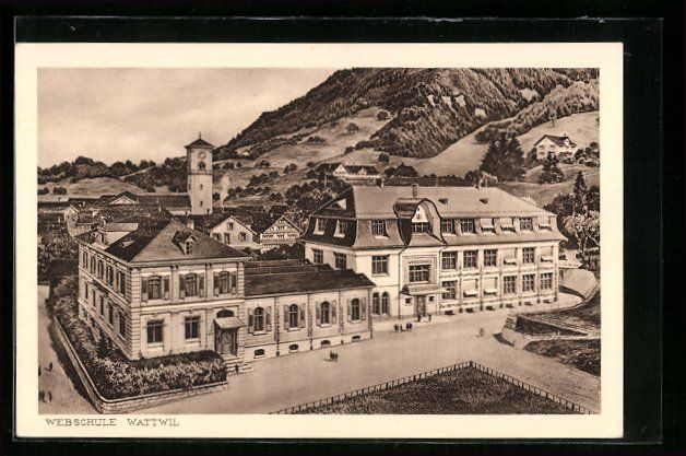 Cartoline postali: Wattwil, Blick auf die Webschule – Usato da Berlin venduto da bartko-reher