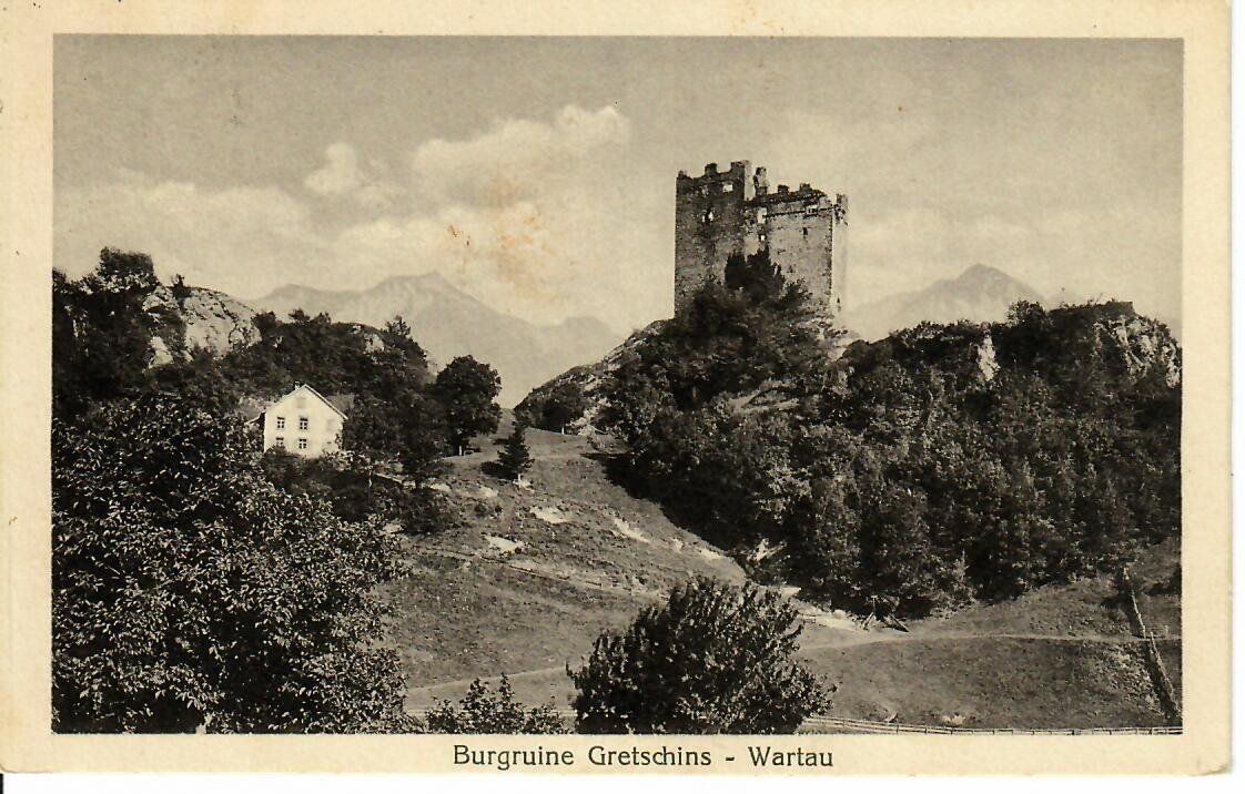 Cartoline postali: Burgruine Gretschins - Wartau – Usato da Hochdorf venduto da Ziegel-16