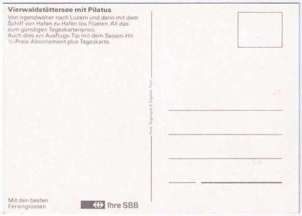 Cartoline postali: Vierwaldstättersee - Blick auf Pilatus – Usato da Binningen venduto da Mountainrider 1