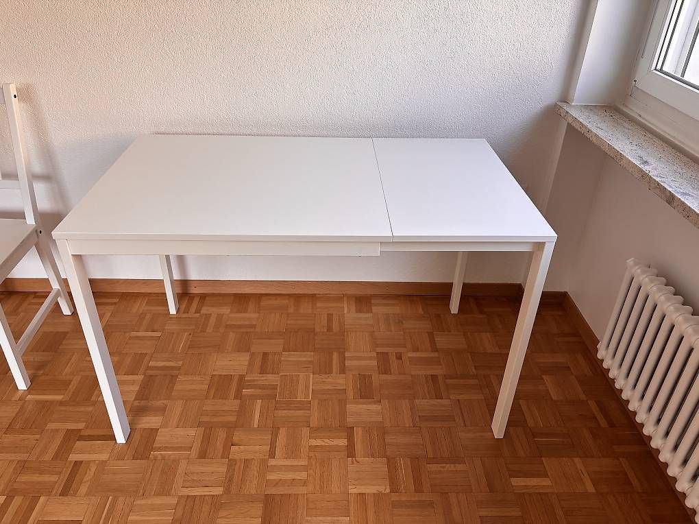 Ikea Set di tavolo e panche: Ausziehtisch weiss mit 2 Stühlen – Usato da St. Gallen venduto da justme039 3