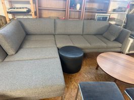 Ecksofa grau L-Form Stoff 280cm x 200cm guter Zustand