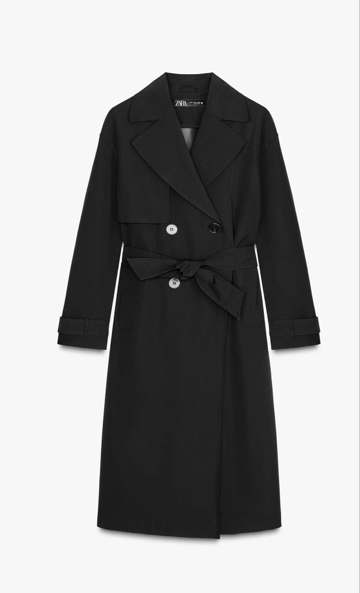 Zara Cappotti: wasserabweisender Trenchcoat schwarz – Nuovo e nell'imballaggio originale da Veyras venduto da ValClasse 3
