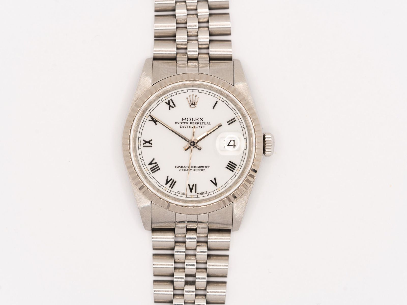 Rolex Orologi: Rolex Datejust Ref.16234 White Small Roman - Good condition – Usato da Genève venduto da LionKing-